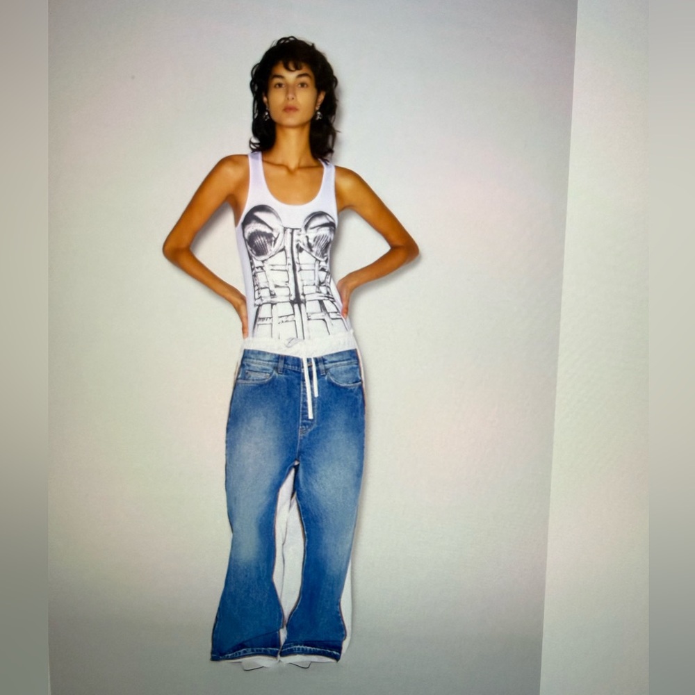 Jean Paul Gaultier Blue and White Denim Jeans